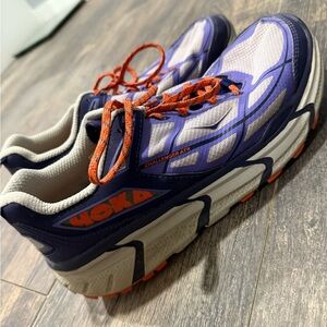 Hoka Purple and Orange Chunky Sneakers